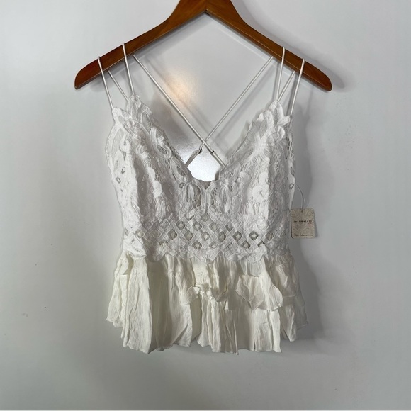Free People NWT Adela Cami White Size Large - Picture 2 of 5